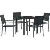  Vrtni set za objed 5 pcs Crna PE ratan | Eponuda.com