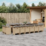  The Living Store Vrtna jedilna garnitura 17-delna z blazinami bež poli ratan - Vrtna Jedilna Garnitura, (21479497) | Shoptok.si