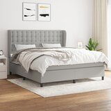 Maison Chic Box spring postelja - Vzmetna postelja z vzmetnico svetlo siva 180x200 cm blago SL7287, (21902877) | Shoptok.si