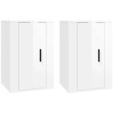 vidaXL Stenska TV omarica 2 kosa visok sijaj bela 40x34,5x60 cm | Shoptok.si