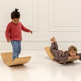 MeowBaby Plava/prirodna ploča za ravnotežu od borovine 80x30x18 cm Montessori - | shoptok.hr
