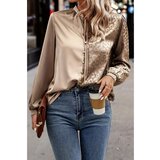 Fenzy Elegantna Srajca Z Leopardjim Potiskom, Bež | Shoptok.si