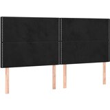 Maison Chic Posteljno vzglavje - Vzglavna omarica 4 kosa črn 100x5x78/88 cm žamet, (22077097) Cene