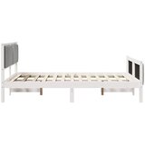  Okvir kreveta s uzglavljem Bijela i svijetlosiva 140 x 190 cm | shoptok.hr