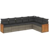 Maison Chic Seti vrtnega pohištva - Vrtna garnitura - Vrtni pohištvo set 7-delna z blazinami siv poli ratan, (21803360) | Shoptok.si