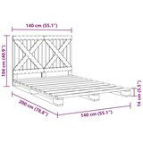 vidaXL Okvir za krevet s uzglavljem sivi 140x200cm od masivne borovine | shoptok.hr