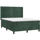  Box spring postelja z vzmetnico temno zelen 140x190 cm žamet, (20892703) | Shoptok.si