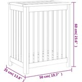 Košara za rublje 50 x 35 x 60 cm od masivne tikovine | shoptok.hr