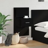  Zidni noćni ormarić s LED svjetlima crni | shoptok.hr