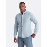 Ombre Men's long sleeve knitted SLIM FIT shirt - blue | Eponuda.ba