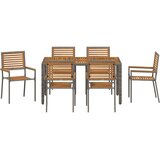  Vrtni set za objed 7 pcs Siva i smeđa poliratan | shoptok.hr