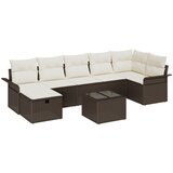 vidaXL 8-delni vrtni kavč set z blazinami Rjava Poli ratan, (22093641) | Shoptok.si