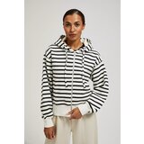 Moodo White sweatshirt with black stripes | shoptok.hr