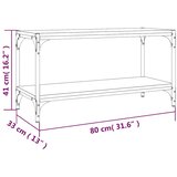 TV ormarić crni 80 x 33 x 41 cm od konstruiranog drva i čelika | shoptok.hr