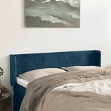  Uzglavlje s ušima tamnoplavo 147x16x78/88 cm baršunasto | shoptok.hr