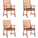 Maison Chic Zunanji Jedilni stoli - Vzorci stoli 4 kosi z blazinami trden akacijev les A2113, (22030654) | Shoptok.si