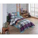 Virginia - claret red claret redturquoisewhitegrey poplin single quilt cover set