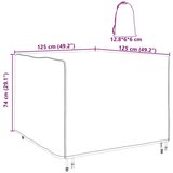 vidaXL Prevleka za zunanje pohištvo Črna 125 x 125 x 74 cm 600D | Shoptok.si