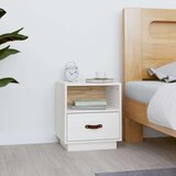  Noćni ormarić bijeli 40 x 34 x 45 cm od masivne borovine | shoptok.hr