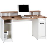 CARRYHOME pisalna miza leseni material bela, barve hrasta Cene