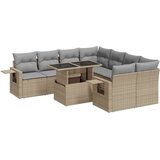 vidaXL 9-dijelni set vrtnih sofa s jastucima bež od poliratana | shoptok.hr