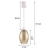 Brilagi LED luster na sajli R GLASS 1xE27/60W/230V prečnik 17 cm bela/zadimljeno bež | Eponuda.com