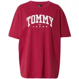Tommy Jeans Majica 'VARSITY' vatreno crvena / bijela