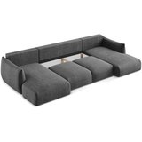 Makamii Temno siva raztegljiva kotna sedežna garnitura (v obliki črke "U") Leila – | Shoptok.si