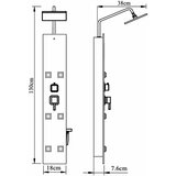 PANEL za tuširanje od stakla 18 x 45,5 x 130 cm crni | shoptok.hr