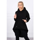 Kesi Reinforced sweatshirt with long back and hood black Cene