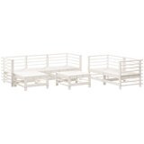 Maison Chic Seti vrtnega pohištva - Vrtna garnitura - Vrtni pohištvo set 7-delna bela trdna borovina, (21807807) | Shoptok.si