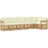  Set vanjskih sofa 6 pcs Bijela i krem 306 x 128,5 x 73 cm | shoptok.hr