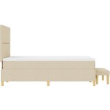  Postelja z vzmetnico z vzmetnico krema 120 x 200 cm blago, (5000127999) | Shoptok.si