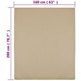  Plahte s gumicom od žerseja 2 kom smeđesive 160x200 cm pamučne | shoptok.hr