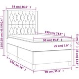  box spring s madracem LED crni 90x190 cm od tkanine | shoptok.hr