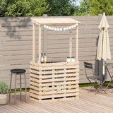 Vanjski barski stol s krovom 112,5 x 57 x 195,5 cm masivno drvo | shoptok.hr