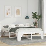 vidaXL Posteljni okvir Bela 140 x 200 cm Trdna borovina | Shoptok.si