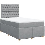  Krevet s oprugama i madrac svjetlosivi 120 x 200cm od tkanine | shoptok.hr