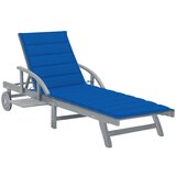 Maison Chic Vrtni Ležalnik - Sončna ležalnik z blazino trden akacijev les, (22057678) | Shoptok.si