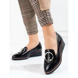 W. POTOCKI Black Potocki women's shoes on a low wedge