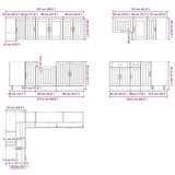 vidaXL 11-dijelni set kuhinjskih ormarića Lucca konstruiranog drva | shoptok.hr