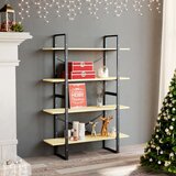  The Living Store Knjižna omara 4-nadstropna 100x30x140 cm trdna borovina - Knjižna Omara, (21431504) Cene
