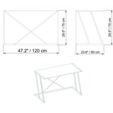Hanah home Radni sto, 120x75x60​ cm, Bijelo-Zlatni | Eponuda.ba