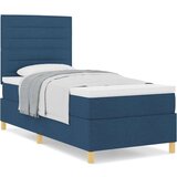 Box Postelja z vzmetnico z vzmetnico Modra 80 x 200 cm blago, (5000141921) Slike