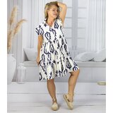 Pri Shirt dress with frills and print cotton and linen AMELIA | shoptok.hr