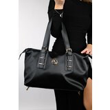 LuviShoes YORKTAN Women's Black Satin Shoulder Bag cene