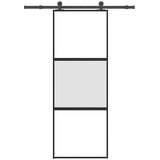  Klizna vrata s priborom 76 x 205 cm kaljeno staklo i aluminij | shoptok.hr