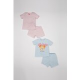 Defacto baby Girl Bear Printed Short Sleeve Combed Cotton 4-Piece Pajama Set Cene