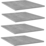 Police za knjige 4 kom siva boja betona 40 x 50 x 1,5 cm drvene | shoptok.hr