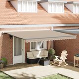 vidaXL Ročna Retraktibilna Tenda Bež 450x300 cm, Tenda za zamenjavo tkanine za okvir 4,5x3 m Bež Cene